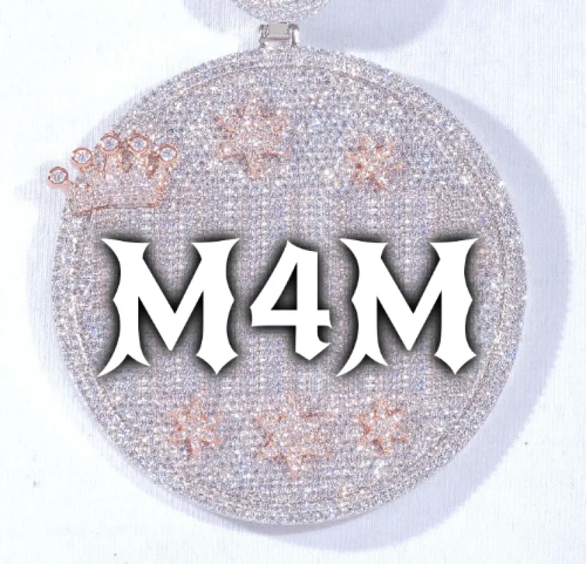 CUSTOM LETTER NECKLACE 3D BIG CROWN DISC sold by The GUU Shop