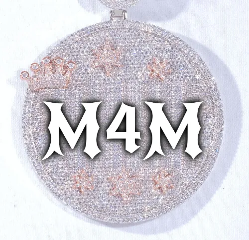 CUSTOM LETTER NECKLACE 3D BIG CROWN DISC sold by The GUU Shop