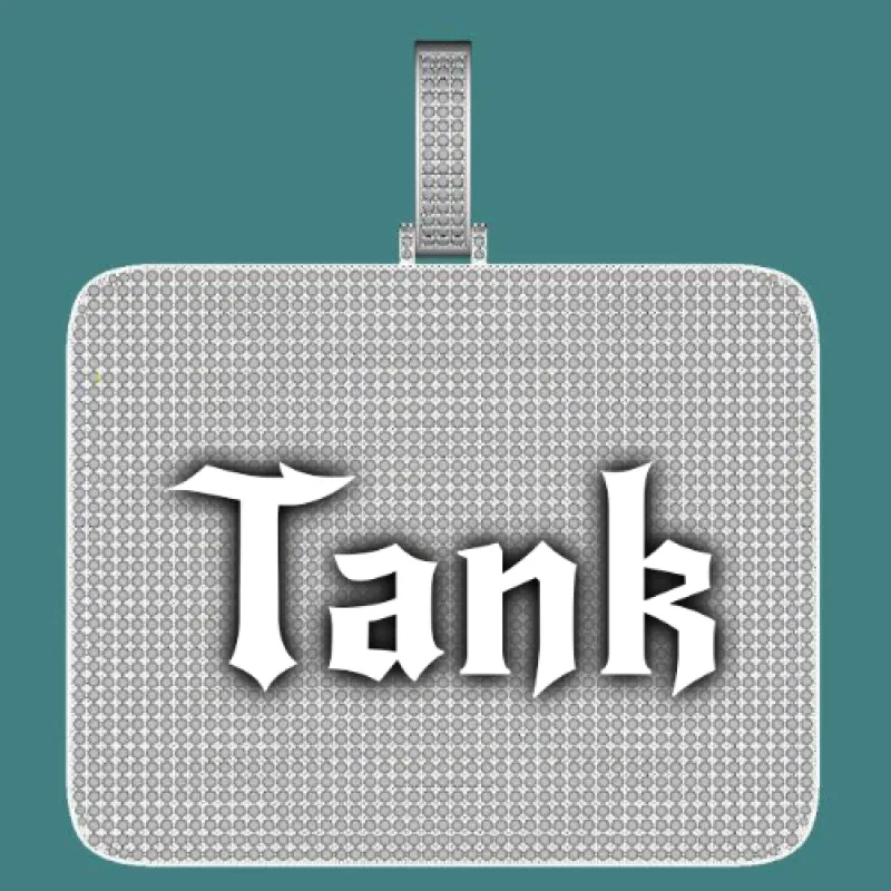 CUSTOM LETTER NECKLACE 3D BIG SQUARE sold by The GUU Shop