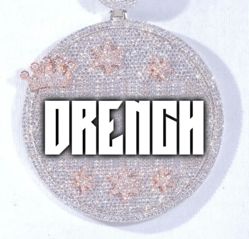 CUSTOM LETTER NECKLACE 3D BIG CROWN DISC sold by The GUU Shop