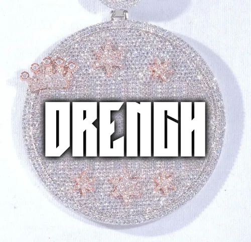 CUSTOM LETTER NECKLACE 3D BIG CROWN DISC sold by The GUU Shop