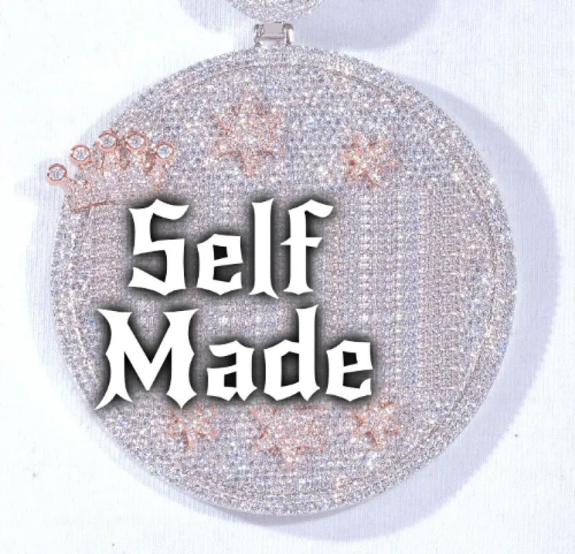 CUSTOM LETTER NECKLACE 3D BIG CROWN DISC made by The GUU Shop