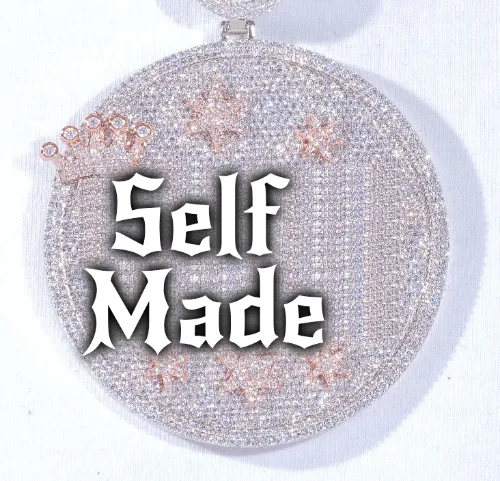 CUSTOM LETTER NECKLACE 3D BIG CROWN DISC sold by The GUU Shop