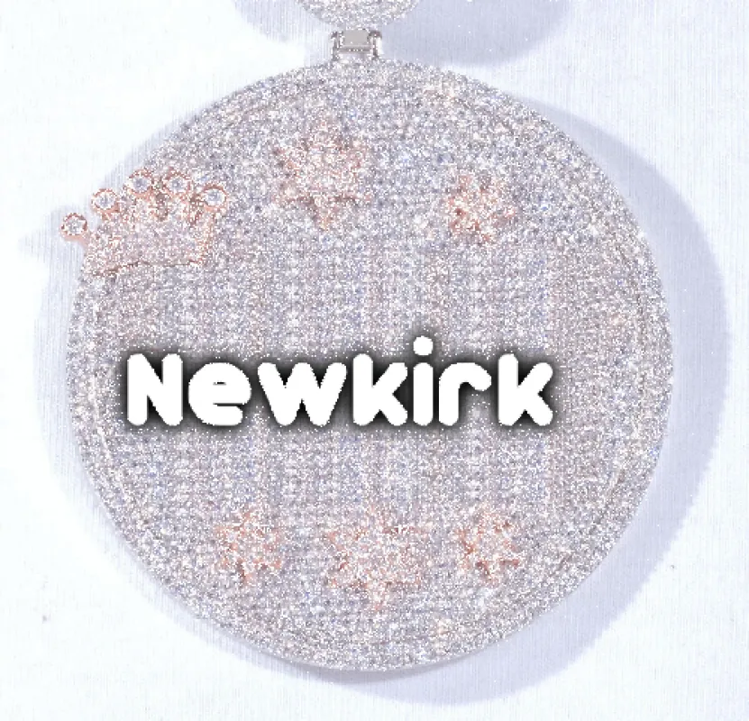 CUSTOM LETTER NECKLACE 3D BIG CROWN DISC sold by The GUU Shop