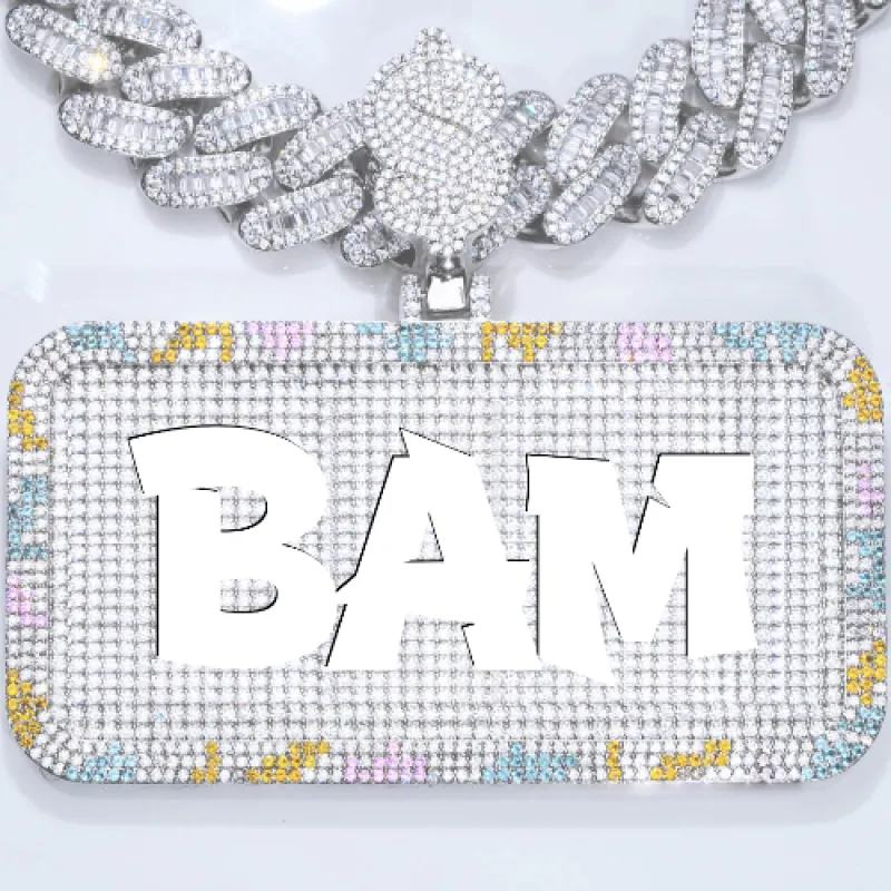 CUSTOM LETTER NECKLACE 3D COLORFUL SQUARE sold by The GUU Shop