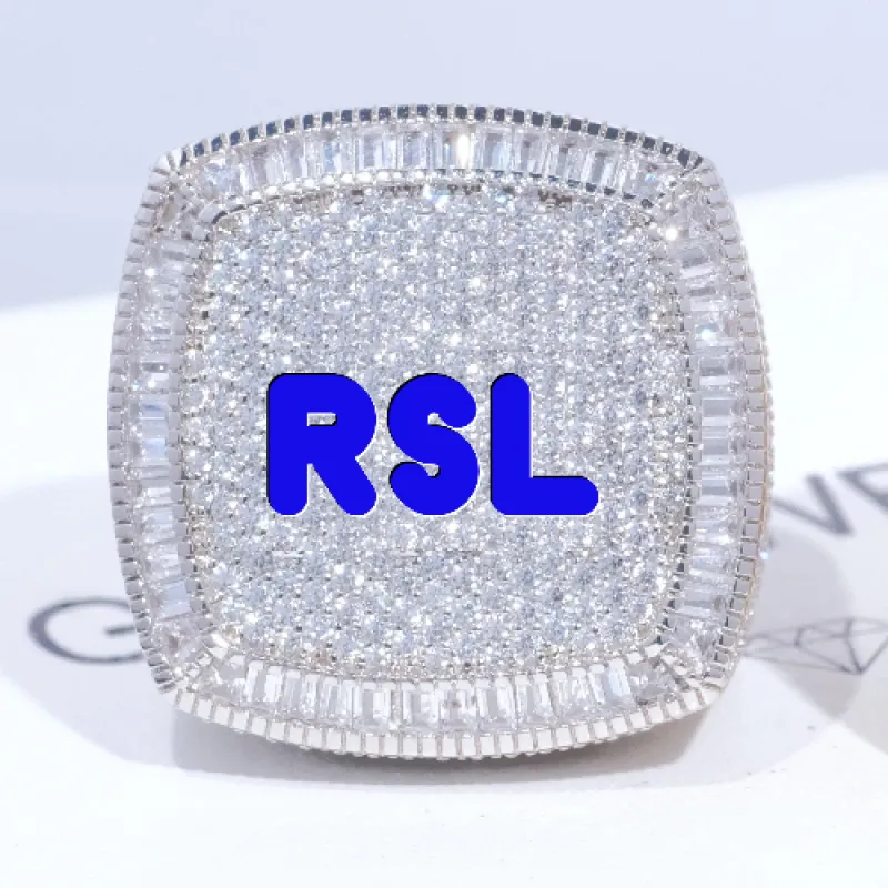 CUSTOM LETTER 3D ICED RING sold by The GUU Shop