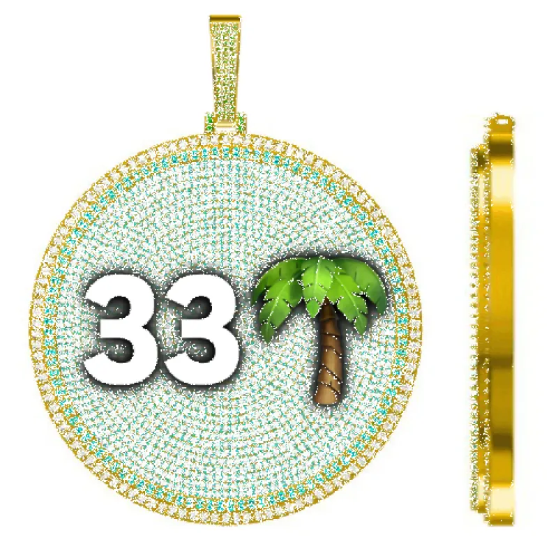 CUSTOM LETTER NECKLACE 3D BIG DISC sold by The GUU Shop