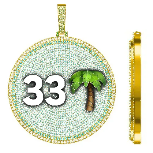 CUSTOM LETTER NECKLACE 3D BIG DISC sold by The GUU Shop