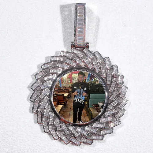 Large 3D Baguette Custom Picture Pendant sold by The GUU Shop