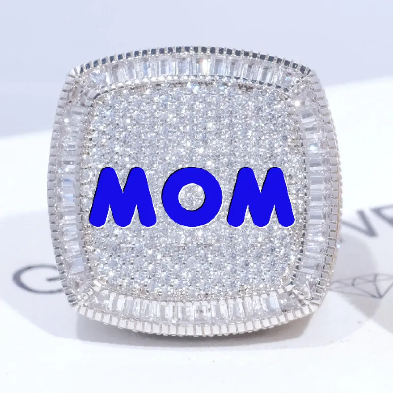 CUSTOM LETTER 3D ICED RING sold by The GUU Shop