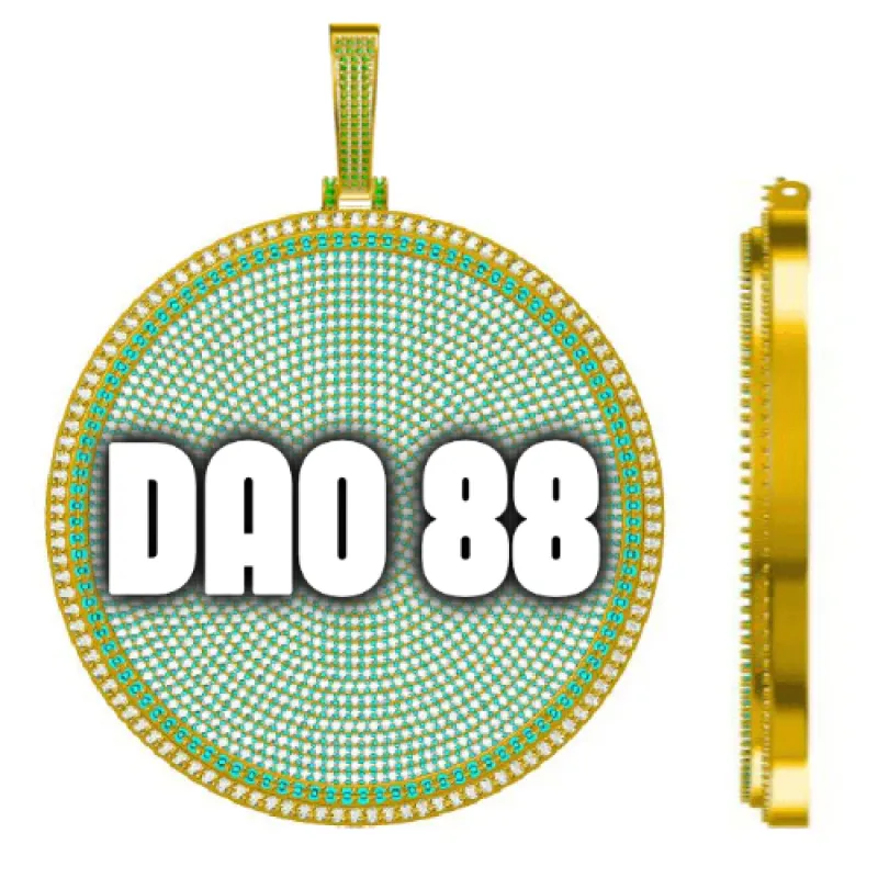 CUSTOM LETTER NECKLACE 3D BIG DISC sold by The GUU Shop