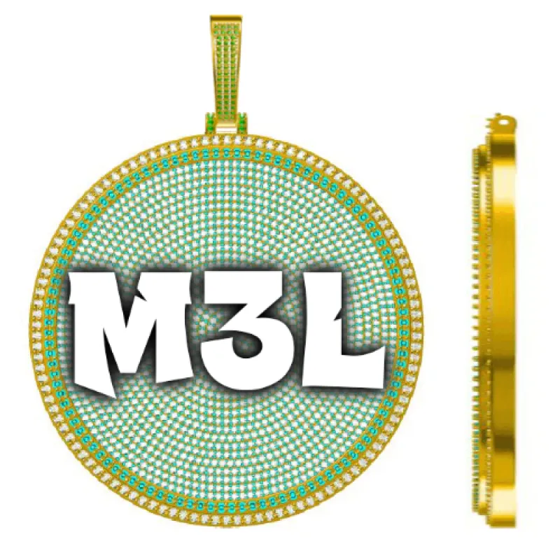 CUSTOM LETTER NECKLACE 3D BIG DISC sold by The GUU Shop