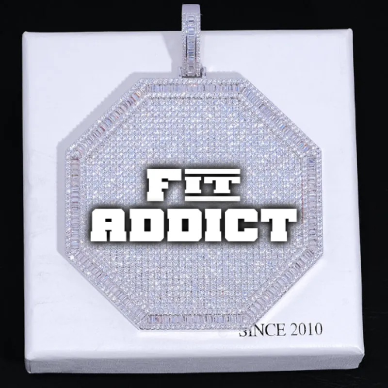 CUSTOM LETTER NECKLACE 3D BIG OCTAGON sold by The GUU Shop