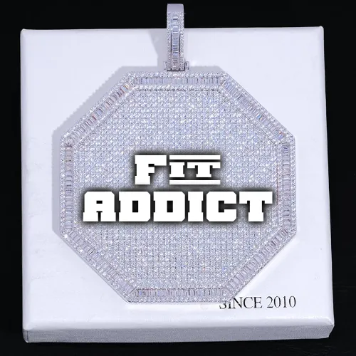 CUSTOM LETTER NECKLACE 3D BIG OCTAGON sold by The GUU Shop