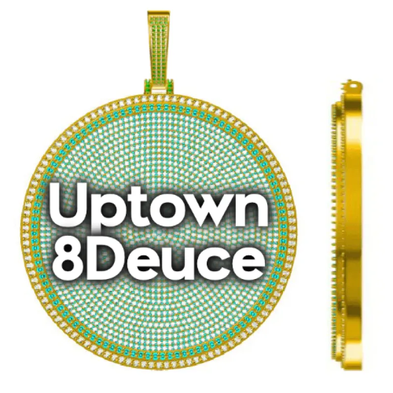 CUSTOM LETTER NECKLACE 3D BIG DISC sold by The GUU Shop