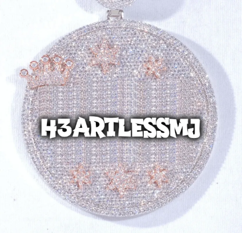 CUSTOM LETTER NECKLACE 3D BIG CROWN DISC sold by The GUU Shop