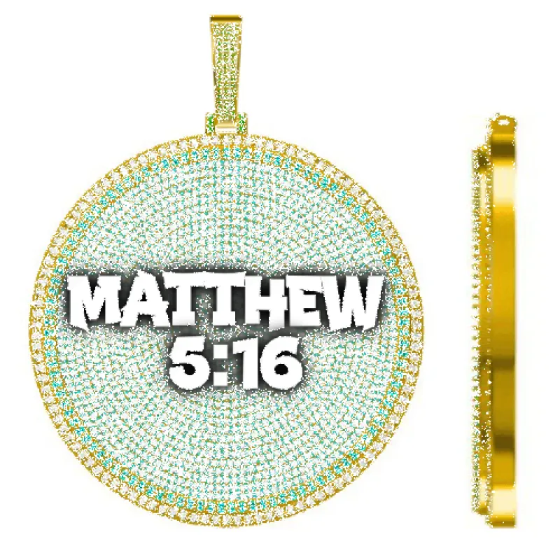 CUSTOM LETTER NECKLACE 3D BIG DISC sold by The GUU Shop