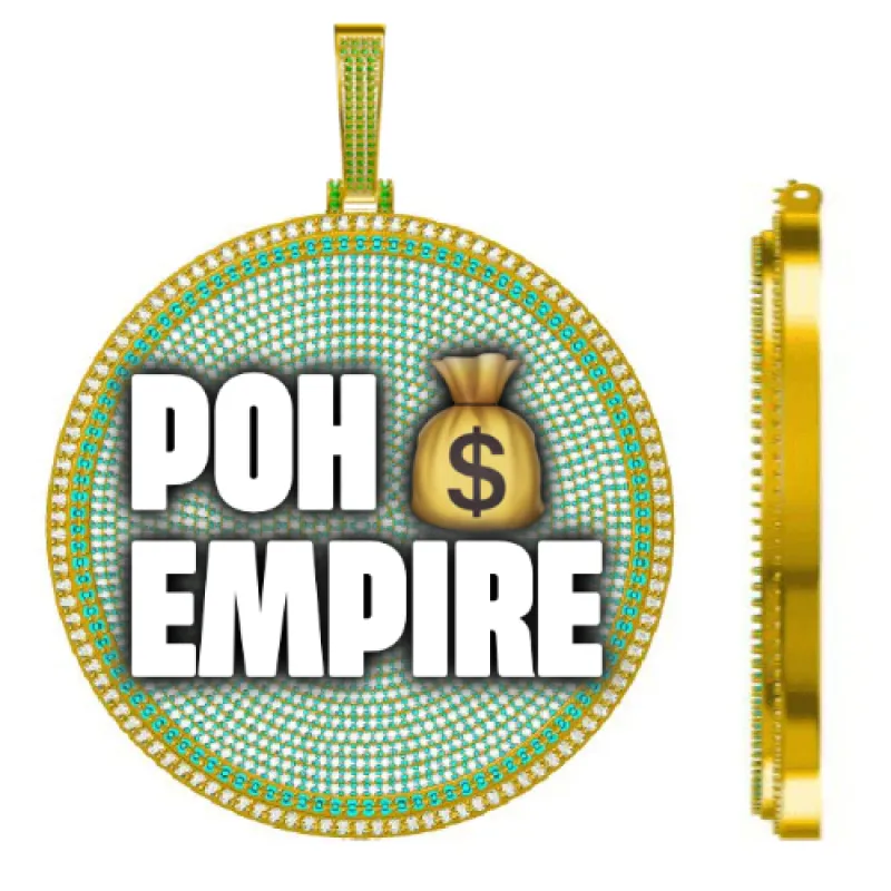 CUSTOM LETTER NECKLACE 3D BIG DISC sold by The GUU Shop