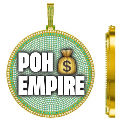 CUSTOM LETTER NECKLACE 3D BIG DISC sold by The GUU Shop