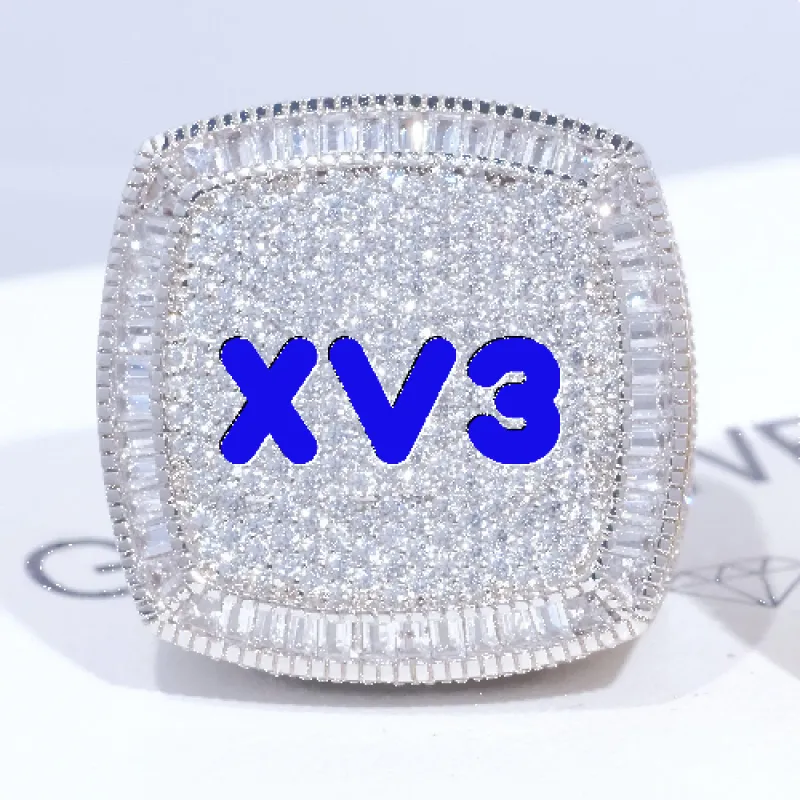 CUSTOM LETTER 3D ICED RING sold by The GUU Shop