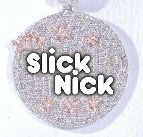 CUSTOM LETTER NECKLACE 3D BIG CROWN DISC sold by The GUU Shop