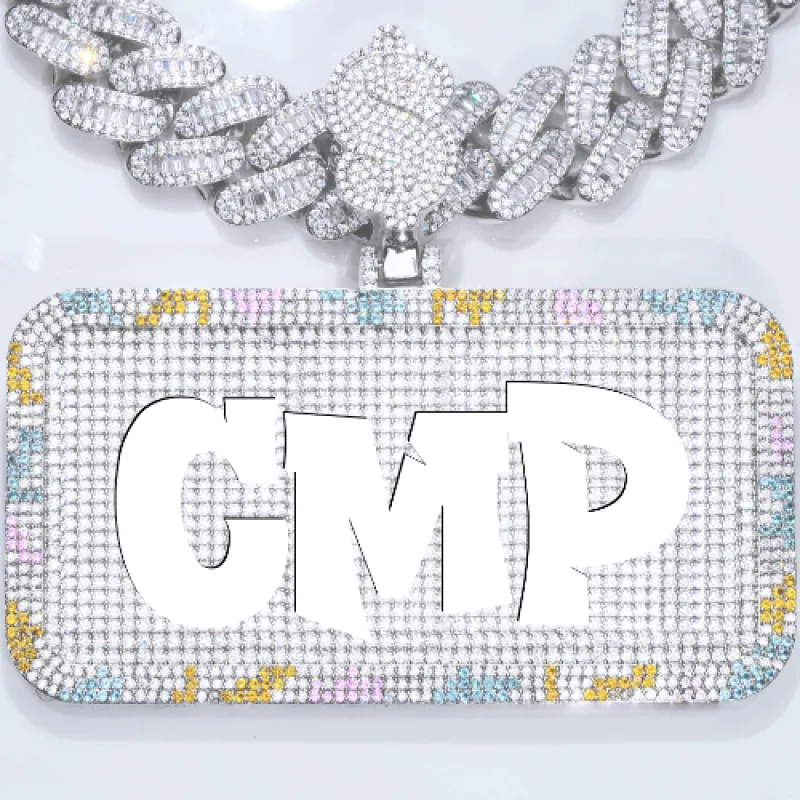 CUSTOM LETTER NECKLACE 3D COLORFUL SQUARE sold by The GUU Shop