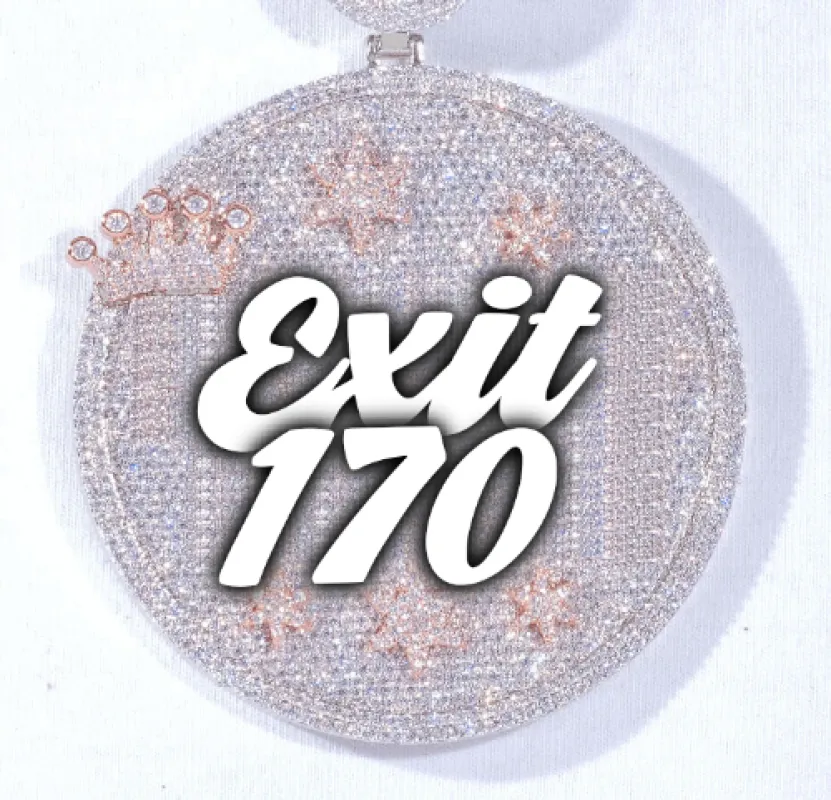 CUSTOM LETTER NECKLACE 3D BIG CROWN DISC sold by The GUU Shop