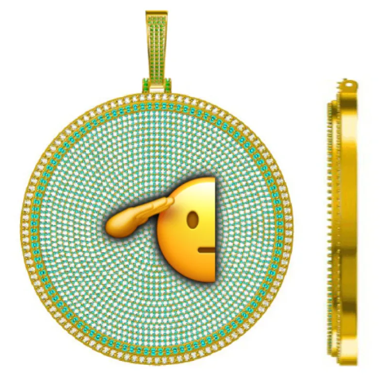 CUSTOM LETTER NECKLACE 3D BIG DISC sold by The GUU Shop