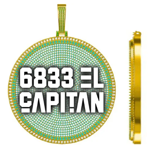 CUSTOM LETTER NECKLACE 3D BIG DISC sold by The GUU Shop