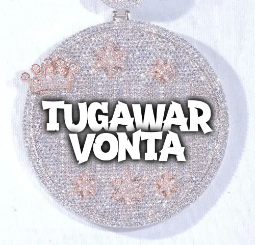 CUSTOM LETTER NECKLACE 3D BIG CROWN DISC sold by The GUU Shop