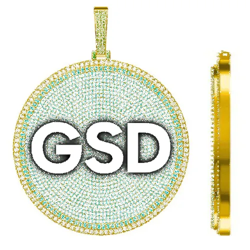 CUSTOM LETTER NECKLACE 3D BIG DISC sold by The GUU Shop