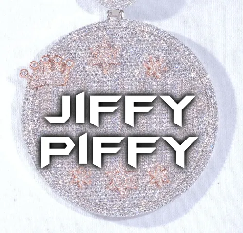 CUSTOM LETTER NECKLACE 3D BIG CROWN DISC sold by The GUU Shop