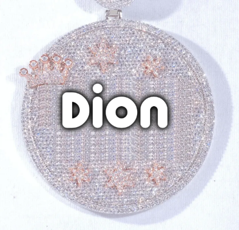 CUSTOM LETTER NECKLACE 3D BIG CROWN DISC sold by The GUU Shop