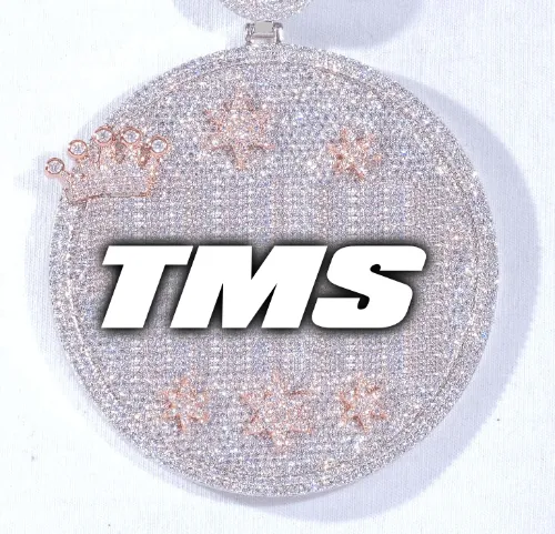 CUSTOM LETTER NECKLACE 3D BIG CROWN DISC sold by The GUU Shop