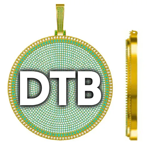 CUSTOM LETTER NECKLACE 3D BIG DISC sold by The GUU Shop