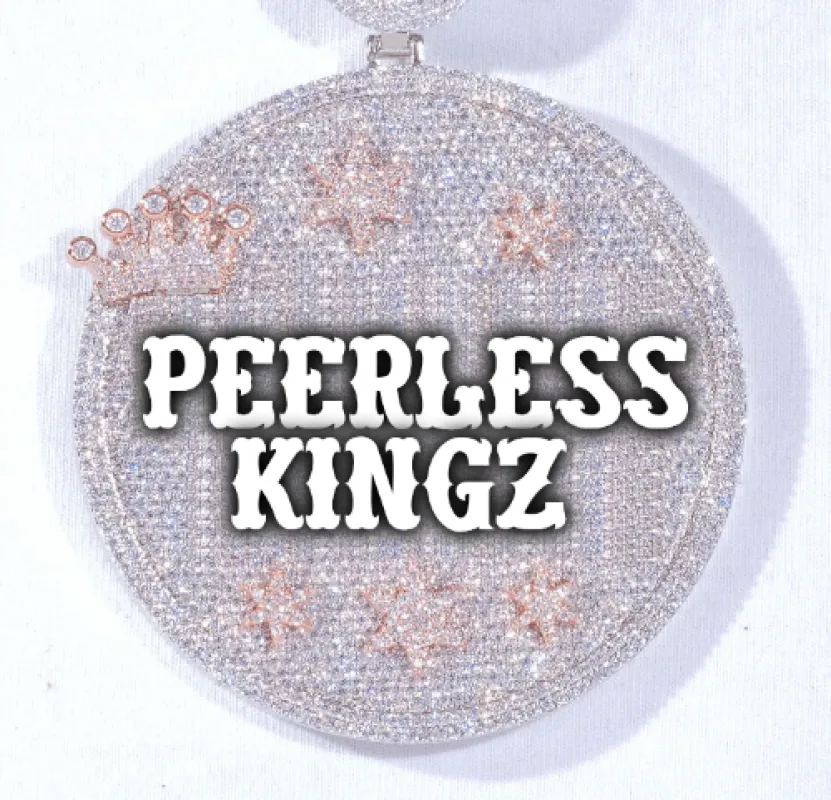 CUSTOM LETTER NECKLACE 3D BIG CROWN DISC sold by The GUU Shop