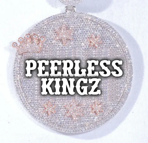 CUSTOM LETTER NECKLACE 3D BIG CROWN DISC sold by The GUU Shop