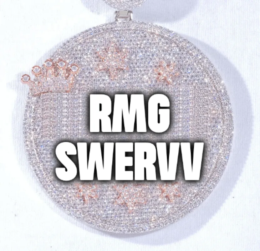 CUSTOM LETTER NECKLACE 3D BIG CROWN DISC sold by The GUU Shop