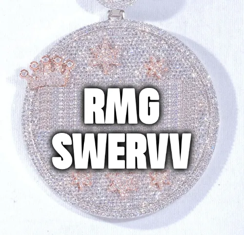 CUSTOM LETTER NECKLACE 3D BIG CROWN DISC sold by The GUU Shop