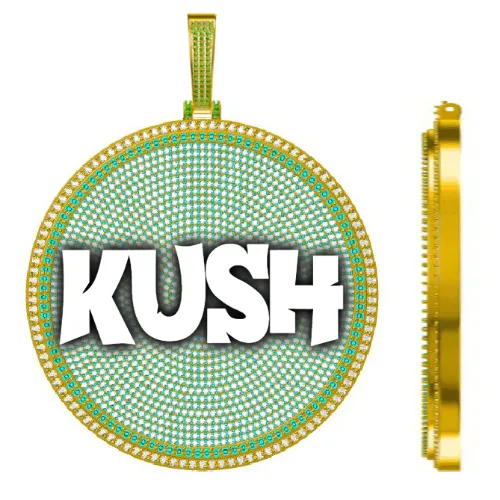 CUSTOM LETTER NECKLACE 3D BIG DISC sold by The GUU Shop