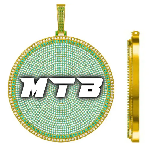 CUSTOM LETTER NECKLACE 3D BIG DISC sold by The GUU Shop