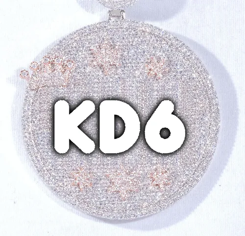 CUSTOM LETTER NECKLACE 3D BIG CROWN DISC sold by The GUU Shop