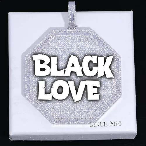 CUSTOM LETTER NECKLACE 3D BIG OCTAGON sold by The GUU Shop