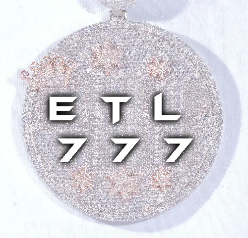 CUSTOM LETTER NECKLACE 3D BIG CROWN DISC sold by The GUU Shop