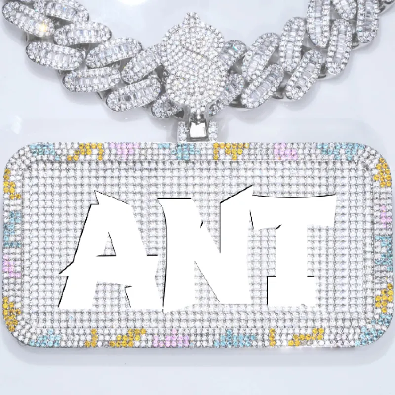 CUSTOM LETTER NECKLACE 3D COLORFUL SQUARE sold by The GUU Shop