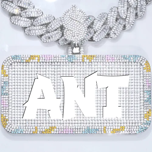 CUSTOM LETTER NECKLACE 3D COLORFUL SQUARE sold by The GUU Shop