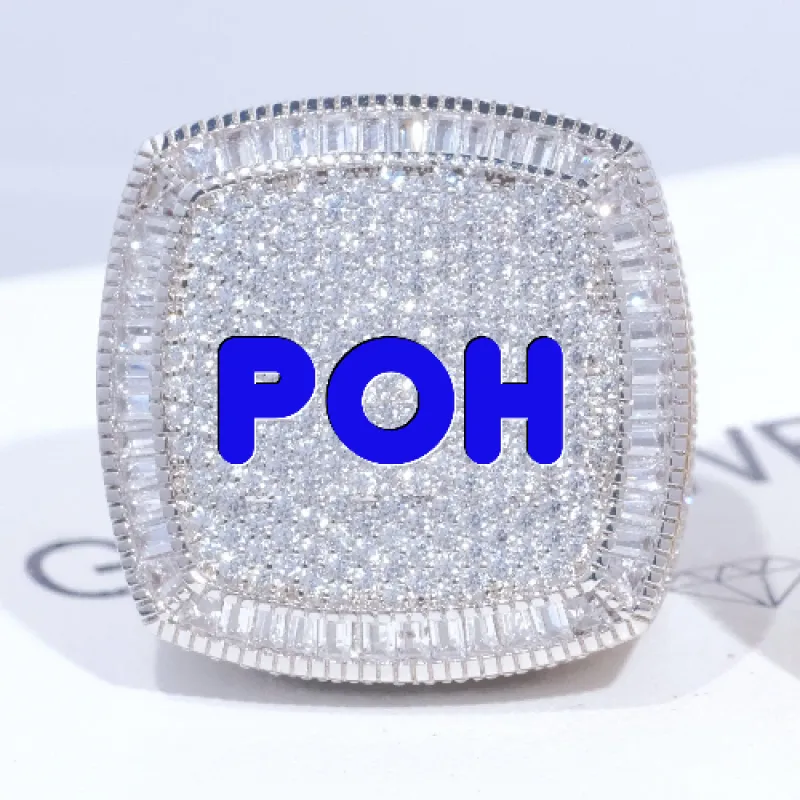 CUSTOM LETTER 3D ICED RING sold by The GUU Shop