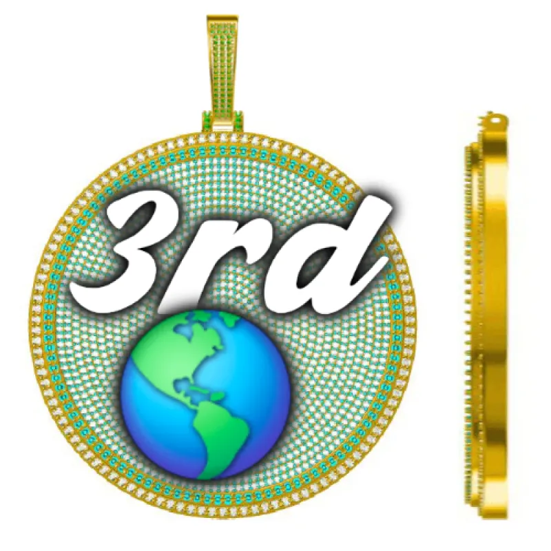 CUSTOM LETTER NECKLACE 3D BIG DISC sold by The GUU Shop