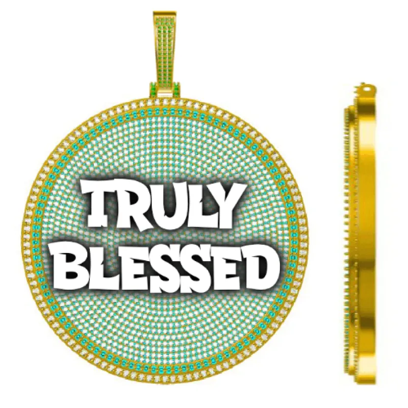 CUSTOM LETTER NECKLACE 3D BIG DISC sold by The GUU Shop