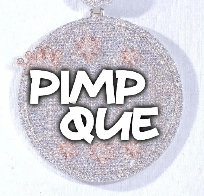 CUSTOM LETTER NECKLACE 3D BIG CROWN DISC sold by The GUU Shop